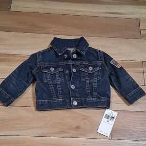 Polo by Ralph Lauren Toddler Dark Blue Denim Jacket with Flag Patch